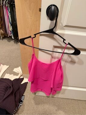 Women's Hot Pink Sleeveless Layered Cami Top